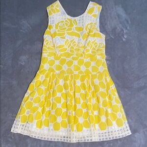 Yellow Floral big Kids Dress 14
